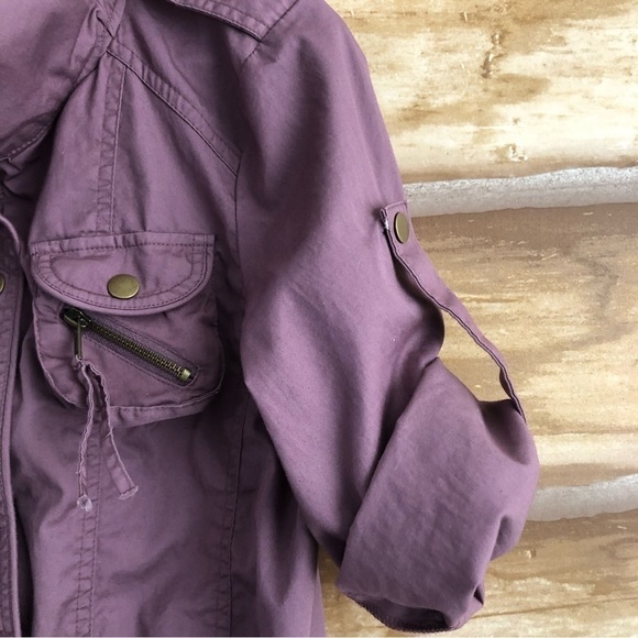 Charlotte Russe lightweight cotton mauve cropped jacket size M - Picture 10 of 14